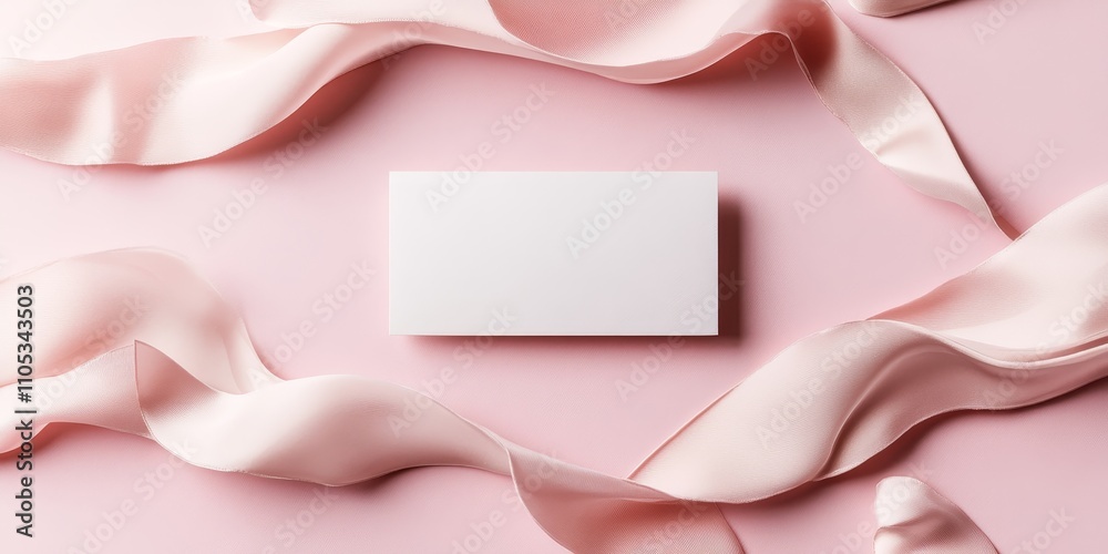 Fototapete luxury branding business card flatlay displayed on a pink tissue paper background, showcasing brand 