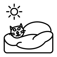 Sleeping in Sunlight line icon