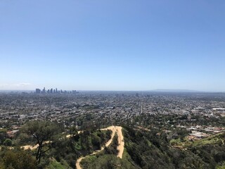 Hollywood Hills and Los Angeles skyline