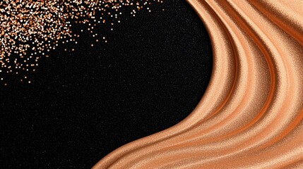 Festive bokeh border concept. Abstract gold glitter on black background