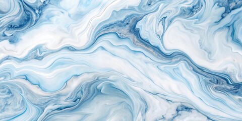 Obraz premium Abstract Swirling Blue and White Liquid Marble Texture Design