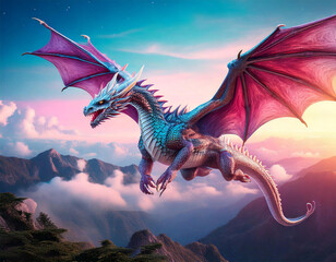 空を飛ぶドラゴン
