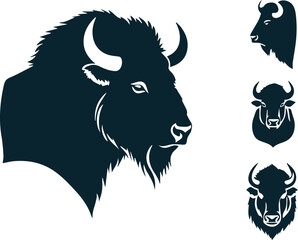 Abstract Bison Face Silhouette Clipart