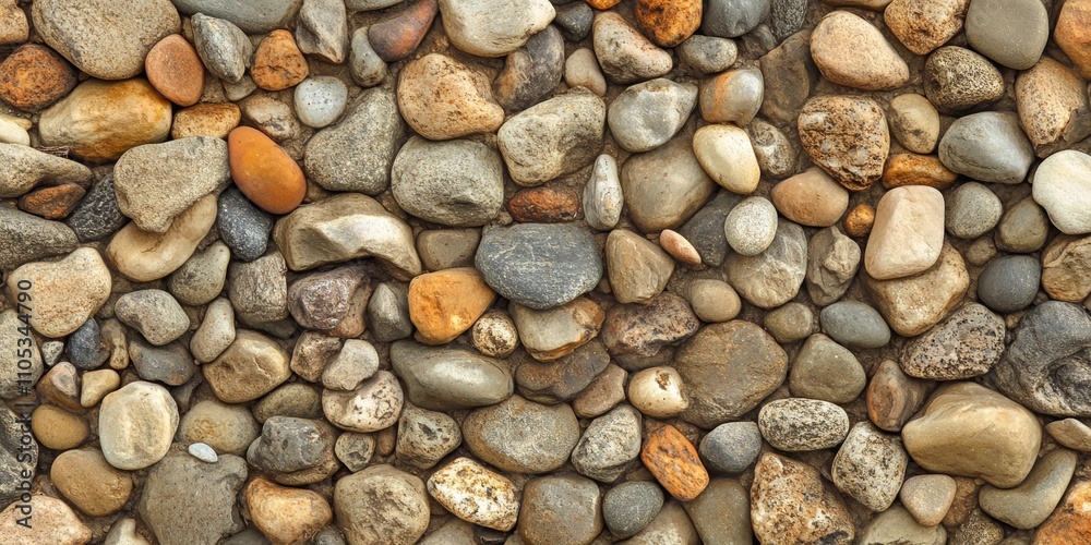 Fototapete Textured background composed of small pebbles, creating a natural and calming aesthetic. This background of small pebbles can enhance visual appeal in various designs and projects.