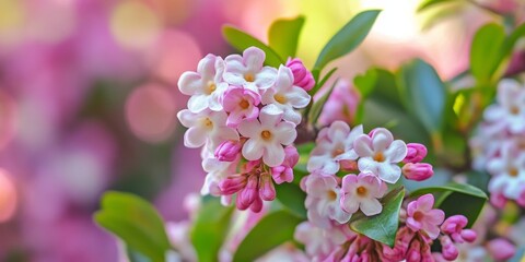 Blossoming daphne flowers fill the garden with their vibrant beauty, showcasing the exquisite charm of daphne in full bloom. Experience the allure of daphne flowers in this stunning garden scene.