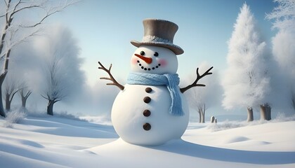 Obraz premium snowman in the snow