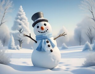 Obraz premium snowman in the snow