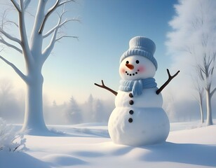 Obraz premium snowman in the snow