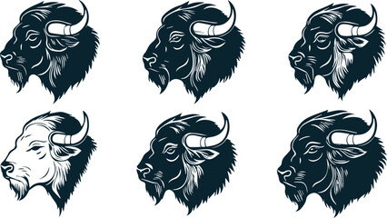  Buffalo Head Vector