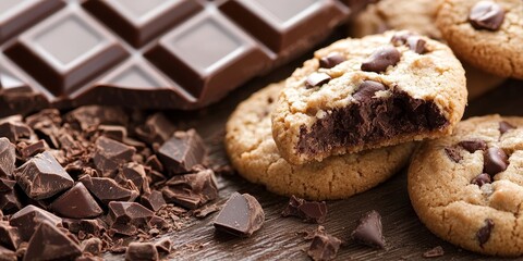 Fototapeta premium Indulging in a chocolate and cookies diet can satisfy your sweet cravings while maintaining a balance. A chocolate and cookies diet offers a delightful way to enjoy treats guilt free.