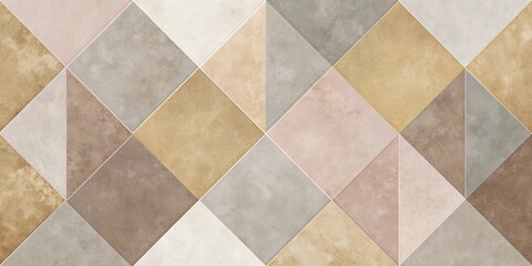 Fototapeta premium Abstract Geometric Tile Pattern with Earthy Tones and Subtle Texture