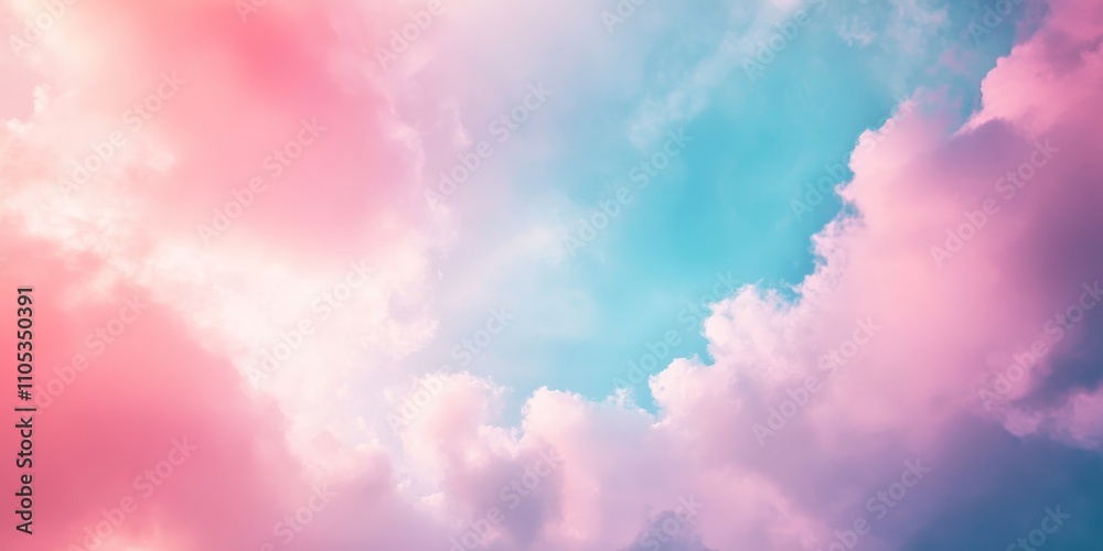 Poster Defocused abstract background showcasing a cloudy sky, ideal for creative projects. This defocused abstract background captures the essence of a tranquil cloudy sky perfectly.