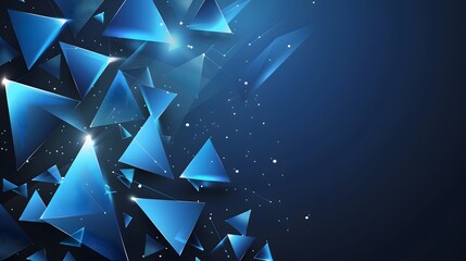 Abstract Blue Triangular Geometric Design Background