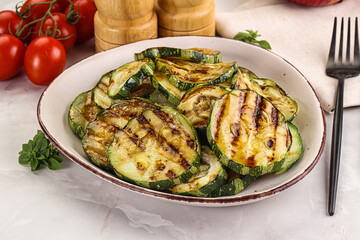 Vegan cuisine Grilled zucchini slices