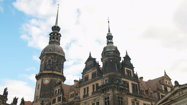 Dresden Hofkirche and Hausmannsturm Sachsen Germany cathedral Sanctissimae Trinitatis saxony close up shot