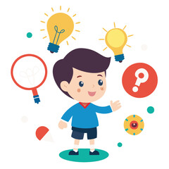 little boy is looking for ideas