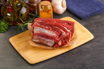 Raw beef ribs for cooking