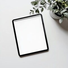 realistic high quality Digital tablet white screen