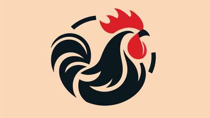  rooster head silhouette logo in flat style