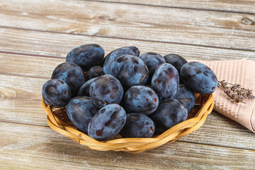Fresh raw sweet juicy plum