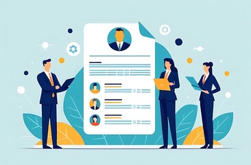 Recruitment, review candidate resume, talent seeker or HR human resource examine applicant, employee or job description, employment or job vacancy concept, business people review candidate resume.