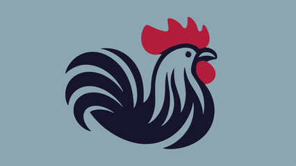  rooster head silhouette logo in flat style