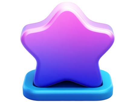 a pink and blue star