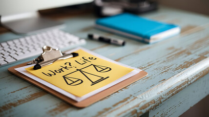 Work-Life Balance, balancing career and personal life, productivity and balance, work-life harmony, modern workspace setup