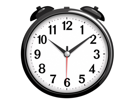 a black and white alarm clock