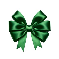 green ribbon, Large green Satin Ribbon Bow Tied in a Cross Shape