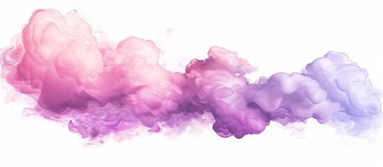 A pink and purple cloud of smoke, in the style of clipart, on a white background.