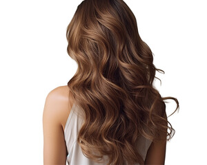 Obraz premium a woman's back with long brown hair
