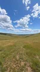 Peaceful Evening Over Rolling Green Countryside
