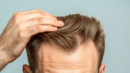 Fototapeta premium Dermatologist explaining impact of scalp infections, fungal infections causing hair thinning