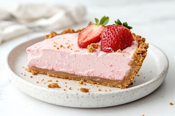 Delicious Strawberry Cheesecake Tart Slice Awaits