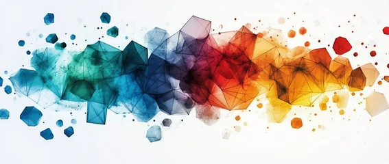 Fotobehang Abstracte kunst Abstract digital art piece that appears to be colorful hexagon shaped molecules  © Panuwat