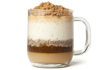 Layered Coffee Drink in a Clear Mug