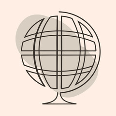 a black and white icon of a globe.
