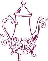 Jug. Tea ceremony hand-drawn illustration