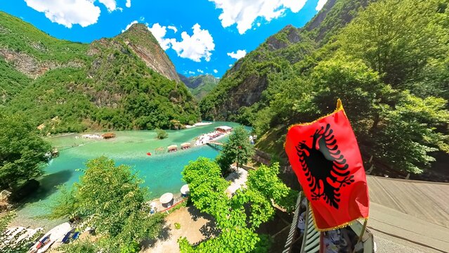 Shala River Canyon of Albania offers awe-inspiring views with towering cliffs and crystal-clear waters that captivate every visitor's attention. A truly wonder that must be witnessed firsthand.