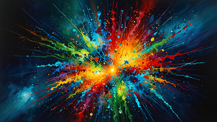 Vibrant Paint Explosion in Motion