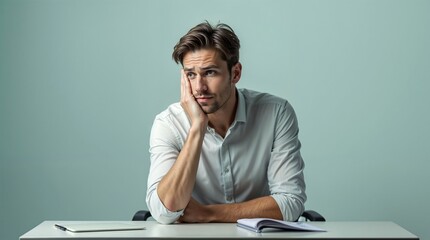 tired office worker at the desk