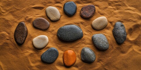 Earthy Balance: A Mindful Display of Rocks and Sand