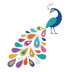 Obraz premium a digital illustration of a peacock.