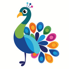 a digital illustration of a peacock.