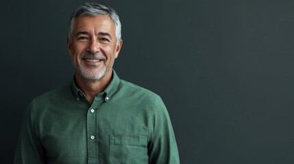 Fototapeta premium Confident Man in Green Shirt
