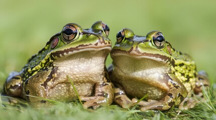 Fototapeta premium Frog conservation efforts highlight ecosystem health and environmental considerations in nature close-up wildlife photography
