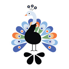 a digital illustration of a peacock.