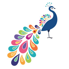 a digital illustration of a peacock.