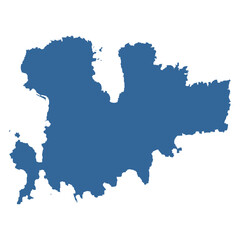 Vector outline map of Mykonos island of Greece
